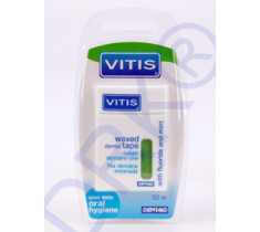 Межзубная нить Vitis Waxed Dental Tape with Fluoride and Mint