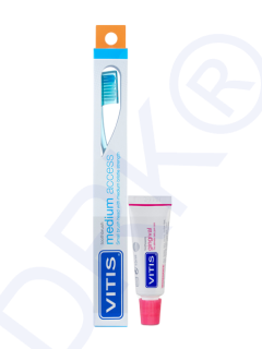 Зубная щетка VITIS® Medium Access + зубная паста VITIS® Gingival 15мл